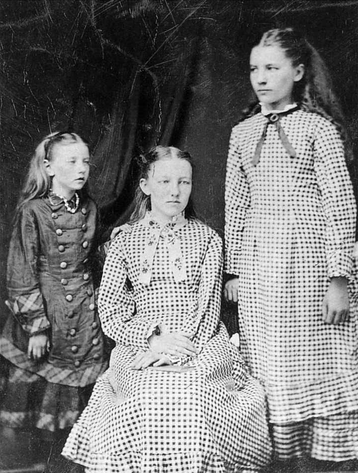 From the left - Carrie, Mary, and Laura Ingalls