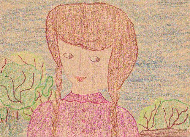 A 4th grade Little House on the Prairie inspired drawing by Pamela Smith Hill