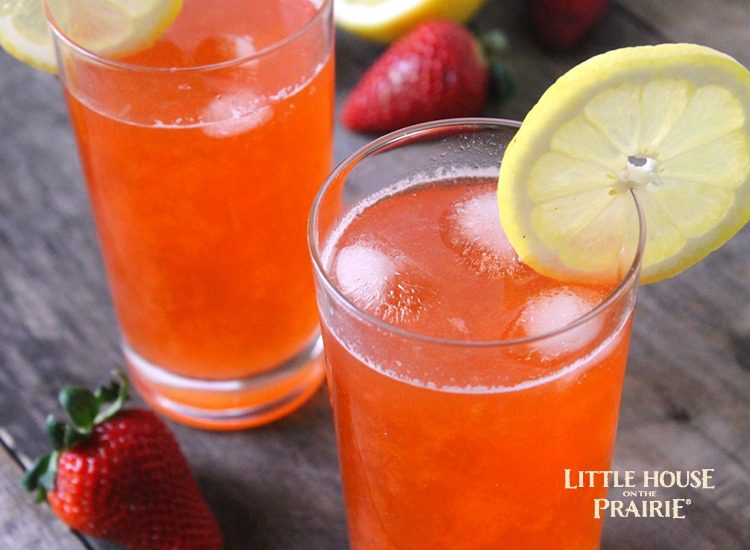 Strawberry lemonade variation of a Little House on the Prairie inspired recipe