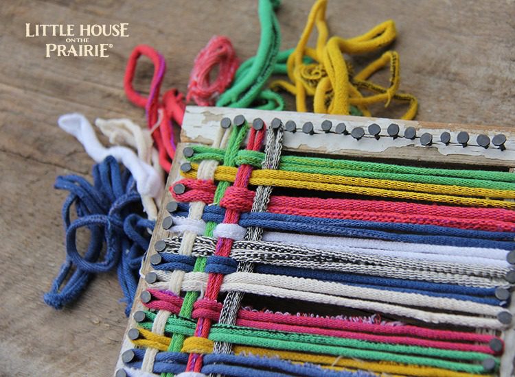 Little House on the Prairie Inspired Activity - Hand held weaving loom