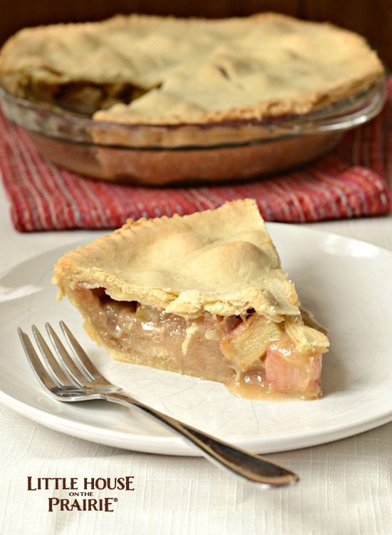 Delicious rhubarb pie like Laura Ingalls Wilder made in The First Four Years!