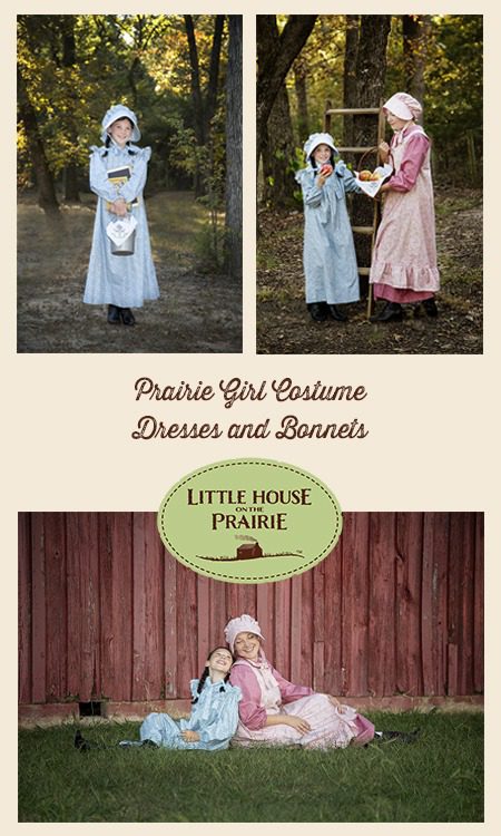 Prairie Girl Costume Dresses and Bonnets with Little House on the Prairie Andover Fabrics