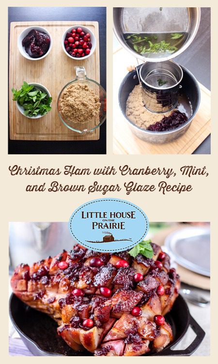 Christmas Ham with Cranberry, Mint and Brown Sugar Glaze