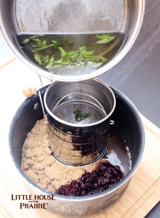 Adding the mint infusion to the cranberry and brown sugar for a delicious, mouthwatering ham glaze!