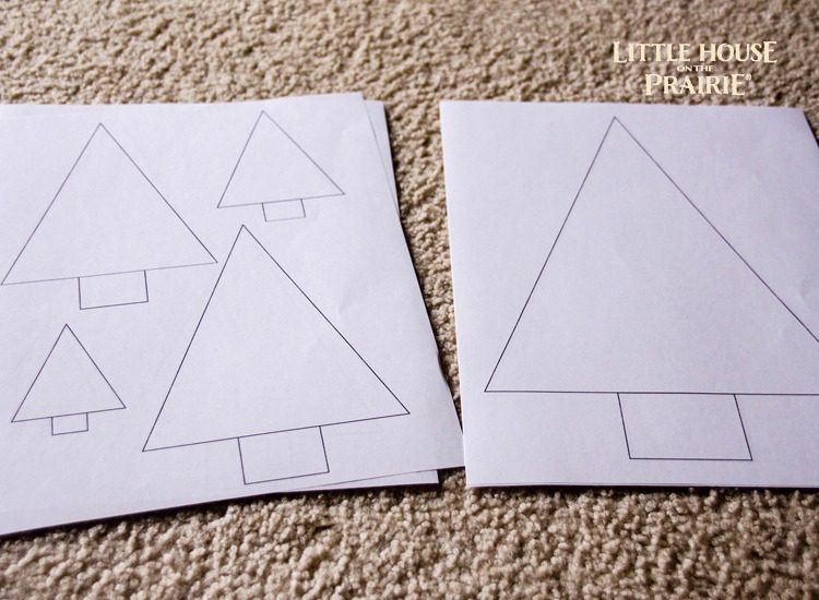 Christmas tree templates for a DIY Table runner or other Christmas crafts