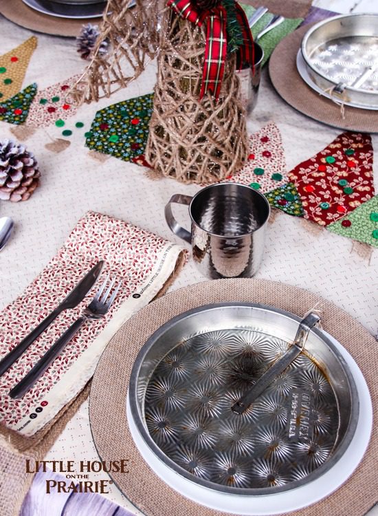 Little House on the Prairie Inspired Christmas Tablescape - perfect country style holiday table setting