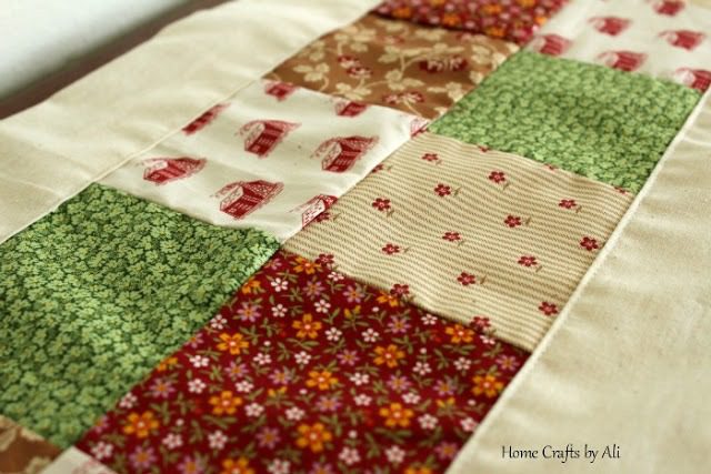 Prairie Patchwork Piano Runner - Simple quilted table runner for living room, mantle, or table.