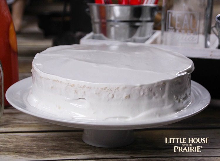 Laura's Wedding Cake Recipe - A perfect Angel Food Cake recipe for a Little House on the Prairie party