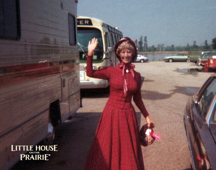 Charlotte Stewart - on the set of Little House on the Prairie
