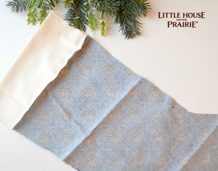 Sewing your DIY Little House on the Prairie stocking.
