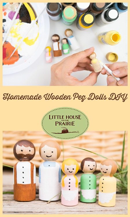 Homemade Wooden Peg Dolls DIY - Toys inspired by Little House on the Prairie