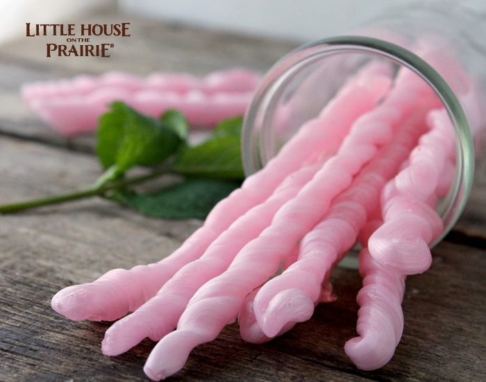 Homemade peppermint stick candies inspired by Little House on the Prairie